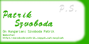 patrik szvoboda business card